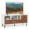 Mid Century Modern TV Stand for 50" TV with Storage Cubbies and Drawers